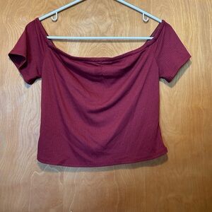 Mossimo Off Shoulder Ribbed Crop Top